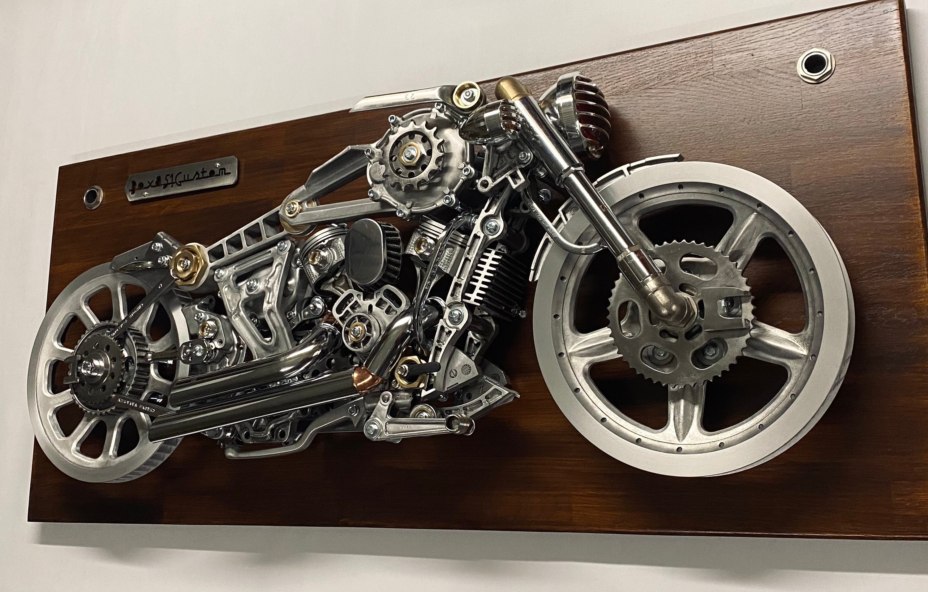 Motorcycle Sculpture 3D Metal Art Tech Art Industrial Etsy