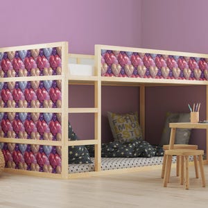IKEA KURA Bed Stickers: Balloon Hearts Kids Room Decor