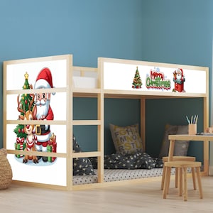Ikea KURA Bed Sticker Set | Ikea Bed Wrap for Kids Room | Christmas Room Decor | Vinyl Bed Stickers for Ikea Kura Bed | Christmas Theme