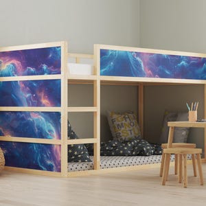IKEA KURA Bed Stickers: Space Storm Vinyl Decal Set
