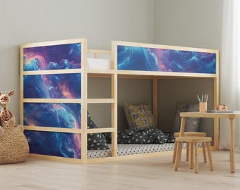 IKEA KURA Bett Aufkleber: Space Storm Vinyl Sticker Set