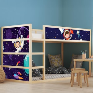 Ikea KURA Bed Sticker Set | Ikea Bed Wrap for Kids Room | Space Room Decor | Vinyl Bed Stickers for Ikea Kura Bed | Space Theme