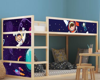 IKEA KURA Bett Aufkleber: Weltraum Vinyl Sticker Set