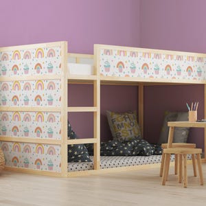 Decal Stickers for IKEA KURA Bed: Cupcake Rainbow Kids Room Decor