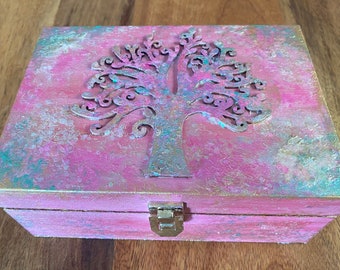 Valentines gift set tree of life treasure box with organic skincare and candle