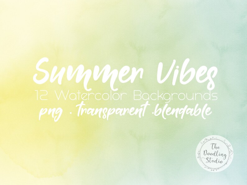 Watercolour Background Textures Summer Vibes 12 BACKGROUNDS png, transparent, bendable Digital Download image 6