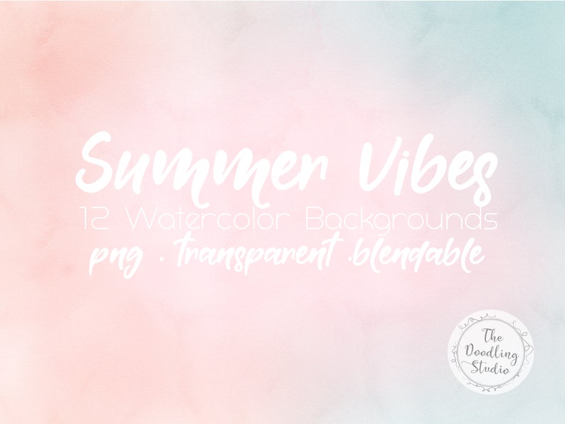 Watercolour Background Textures Summer Vibes 12 BACKGROUNDS png, transparent, bendable Digital Download image 2