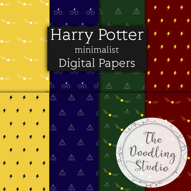 harry potter minimalist digital papers jpeg 300 dpi 16 etsy