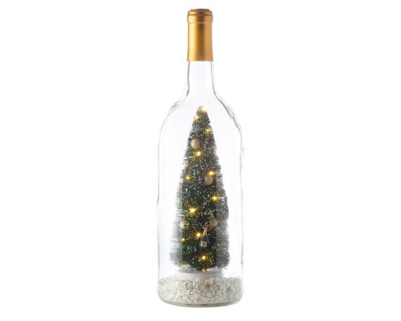 Wine Bottle Decor Lighted Wine Bottle Handmade Bottle Tree Etsy