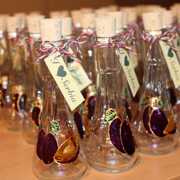 Recuerdos de boda, vasos de chupito para rakija, licores, vidrio pintado, regalo para invitados a la boda, recuerdo, Amo Serbia, Srbija