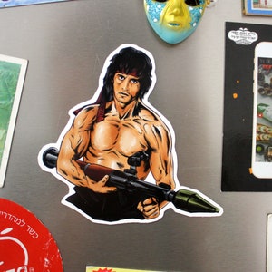 Rambo II Fridge Magnet – Retro Action Movie Collectible