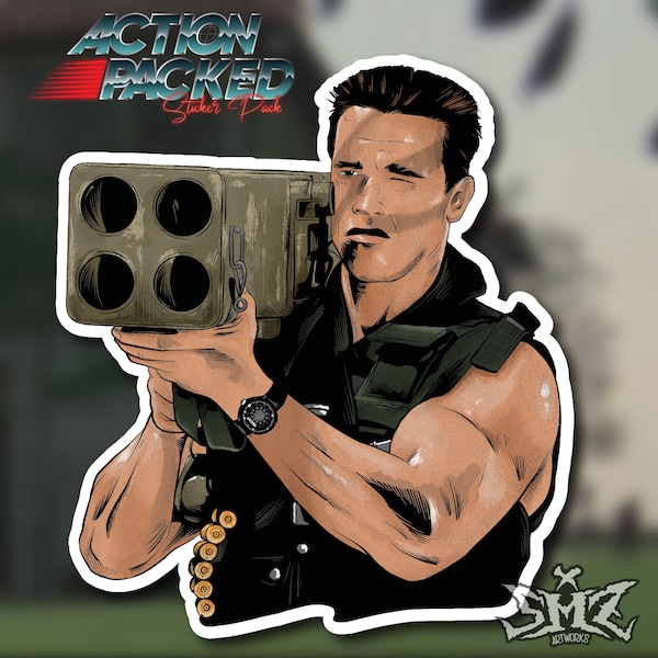 Commando Arnold Schwarzenegger Vinyl Sticker