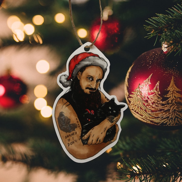 Please Don't Vote For Me. Fenriz with the cat ornament. (Christmas Halloween Decoration black metal)