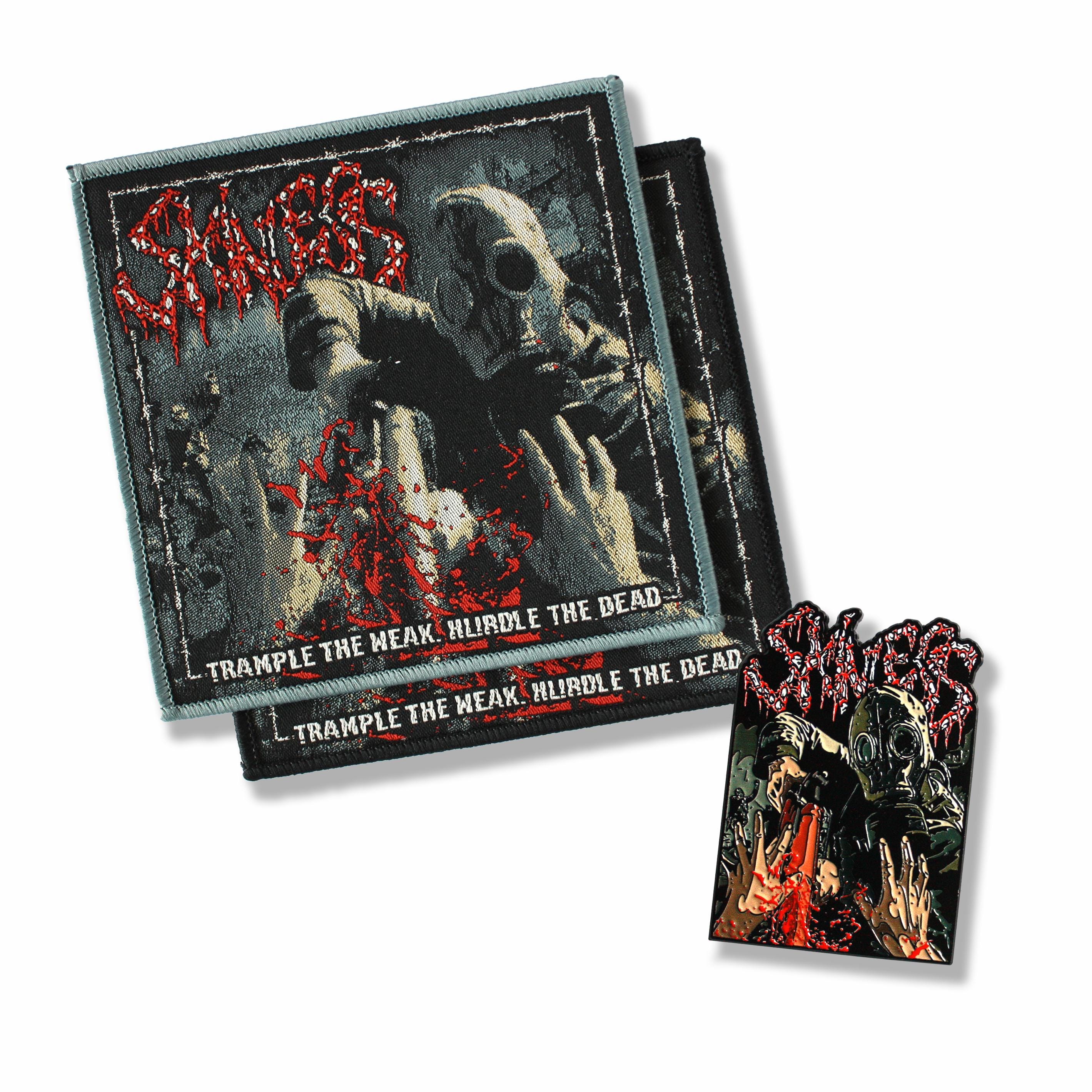 SKINLESS – “trample the Weak, Hurdle the Dead” Enamel Pin & Patch