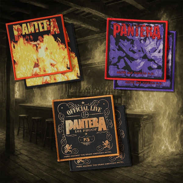 Parches tejidos de la banda Pantera: ¡Dale un toque de energía a tu chaqueta de batalla!