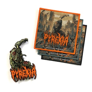 Pyrexia - Gravitas Maximus Official Enamel Pin + Woven Patch