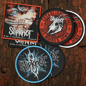 Parches oficiales tejidos de Slipknot – Parche de Heavy Metal para coser