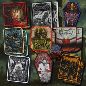 Parches tejidos de Death Metal: Cose brutalidad a tu chaqueta de batalla