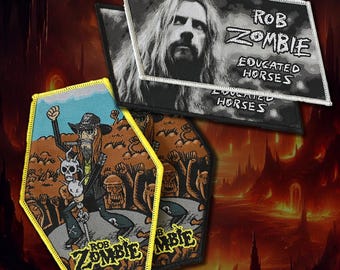 Badge Patch Rob Zombie Tissé - Portrait Licencié, Pour Veste Ou Sac