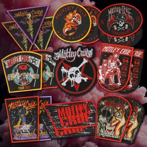Parches tejidos oficiales de Mötley Crüe – Iconos del Glam Metal