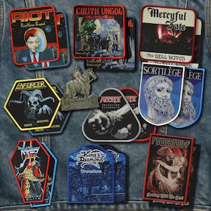 Geweven heavy metal-patches: klassiekers, power, new wave en underground edelstenen
