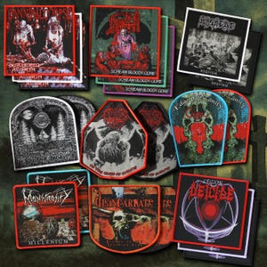 Old School Death Metal Woven Patches – Sew Brutality to Your Battle Jacket