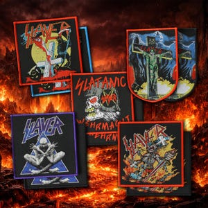 Slayer - officiële geweven patches - thrashmetal pictogrammen