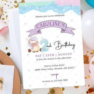Einhorn-Geburtstagskarte für Mädchen | Buntes Regenbogen Design | Süße & lustige Grußkarte für besondere Feierlichkeiten Geburtstag