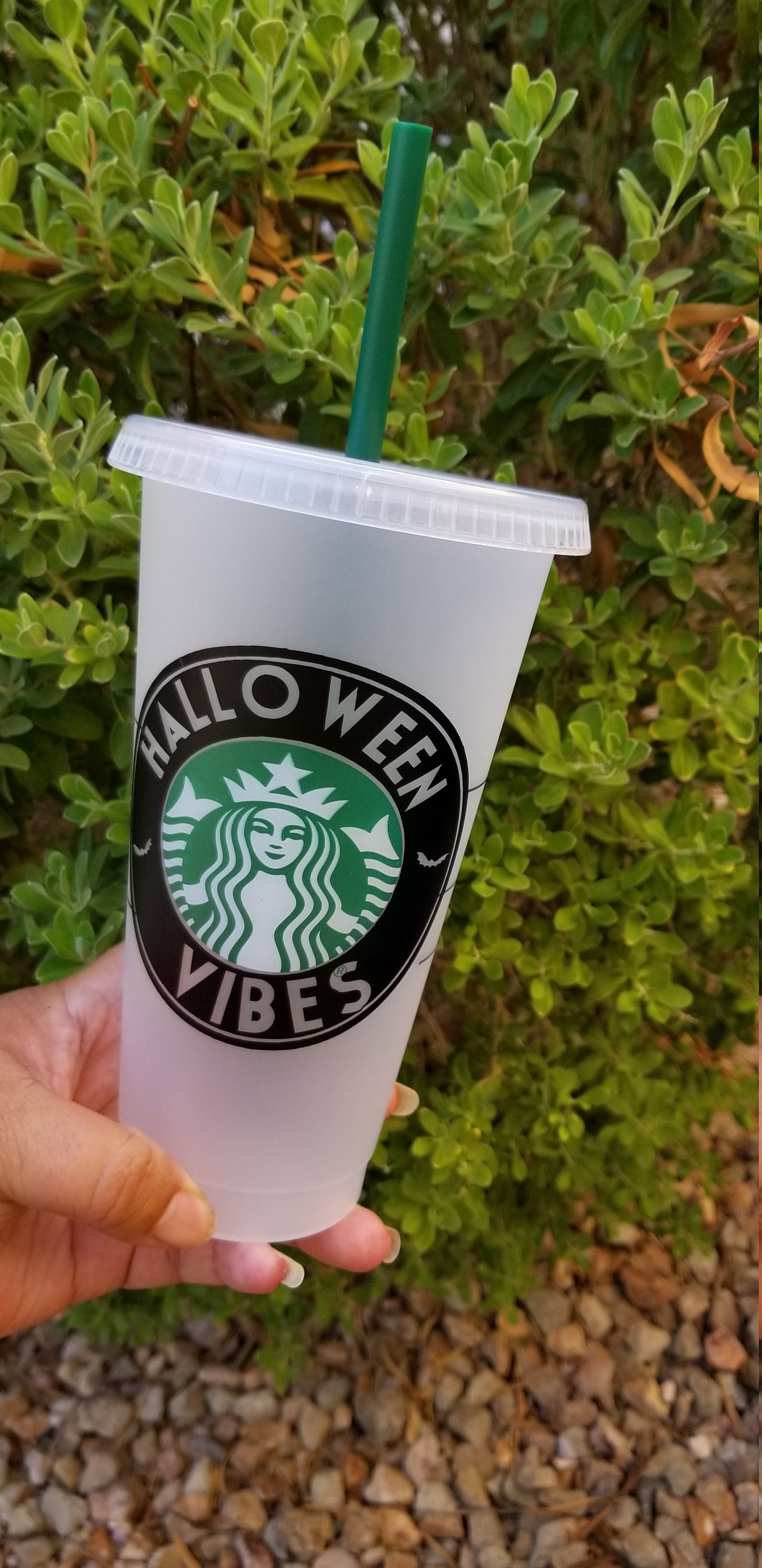 Glowinthedark Starbucks Reusable Venti cold cup Halloween Etsy
