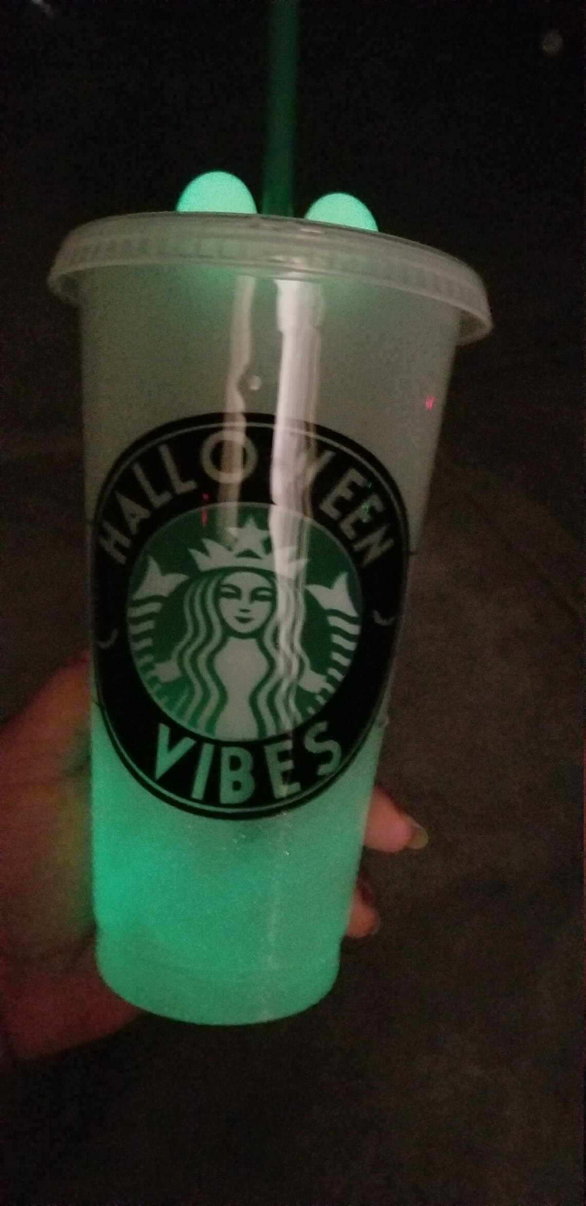 Glowinthedark Starbucks Reusable Venti cold cup Halloween Etsy