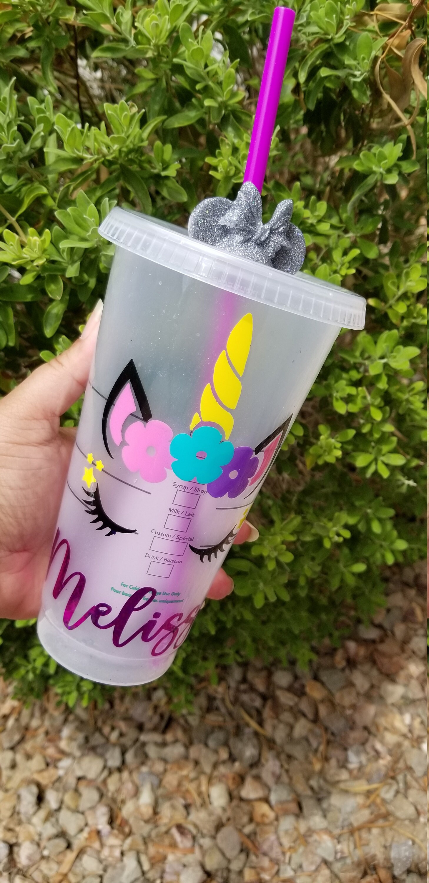 Custom Unicorn Starbucks cold cup Personalized Unicorn Etsy