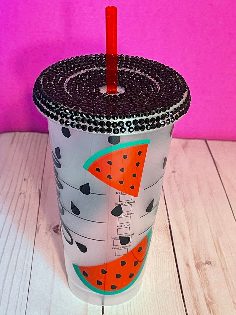 Custom Watermelon Starbucks Tumbler Reusable 24 Oz Venti Cold Etsy