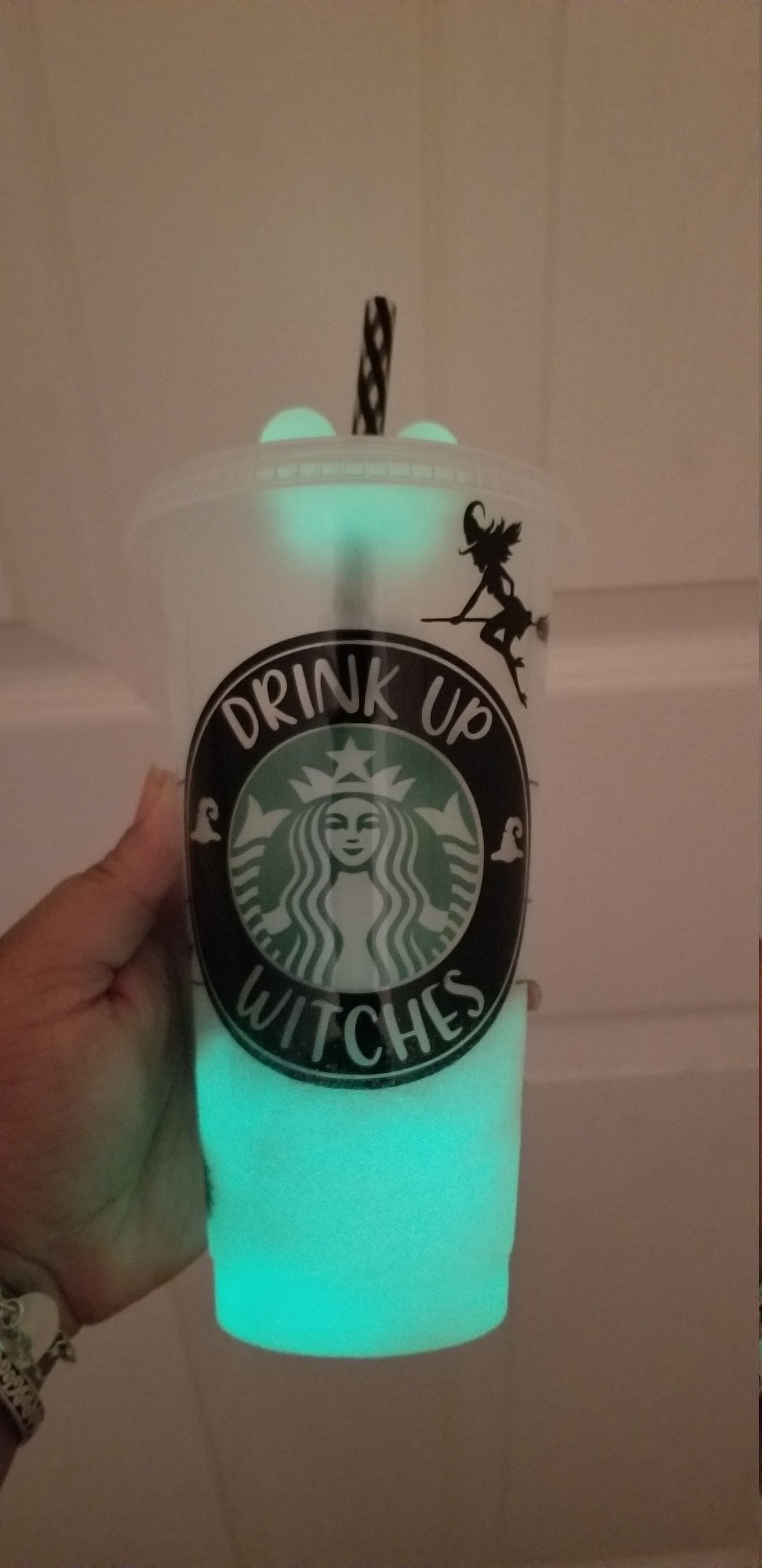 Glowinthedark Starbucks Reusable Venti cold cup Halloween Etsy