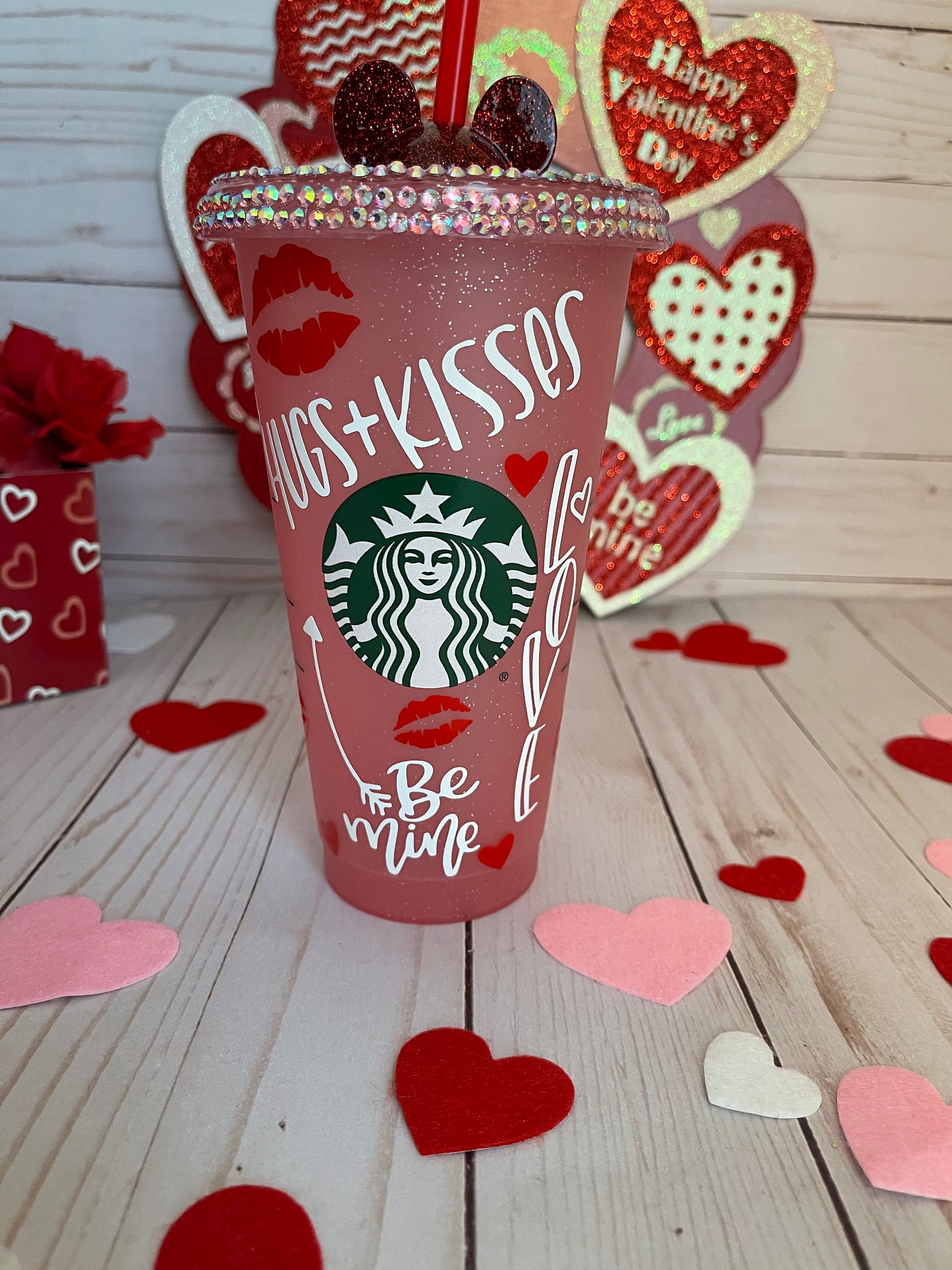 Valentines Day Starbucks Reusable Cold Cup Glitter Starbucks Etsy