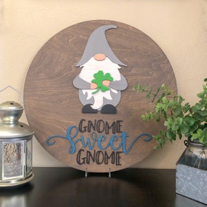 Deluxe 18" Interchangeable Gnome Sweet Gnome Sign