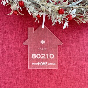 Frosted Home Zip Code Ornament