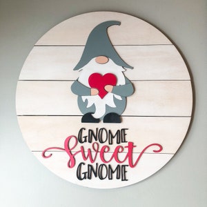 Deluxe Shiplap 18" Interchangeable Gnome Sweet Gnome Sign