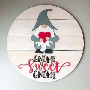 Deluxe Shiplap 18&quot; Interchangeable Gnome Sweet Gnome Sign