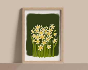 Narcissus December Birth Month Flower Art Print A4