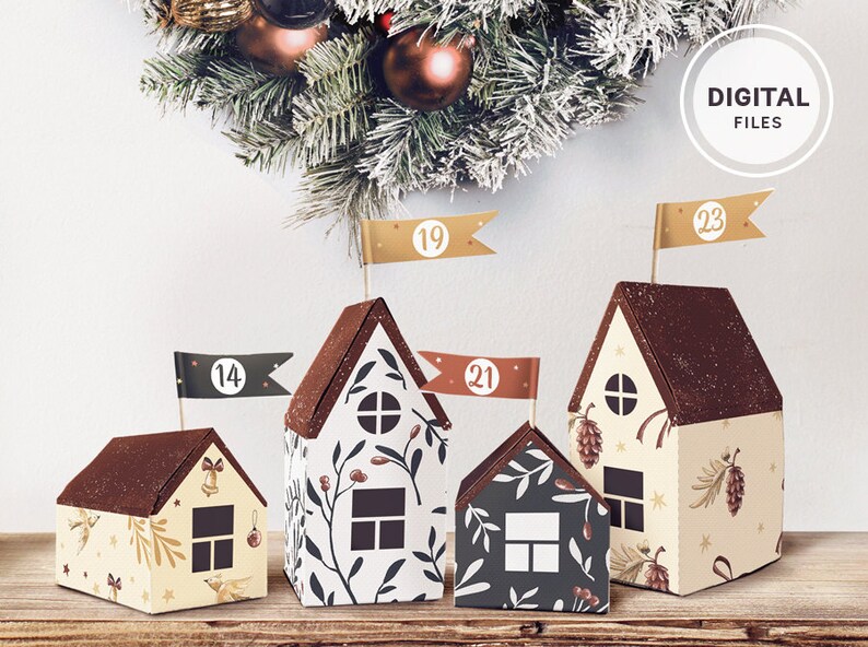 Printable Advent Calendar  Christmas Little Houses   image 0