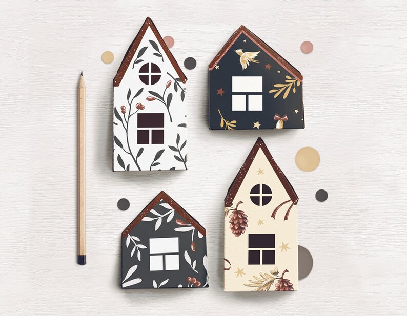 Printable Advent Calendar  Christmas Little Houses   image 1