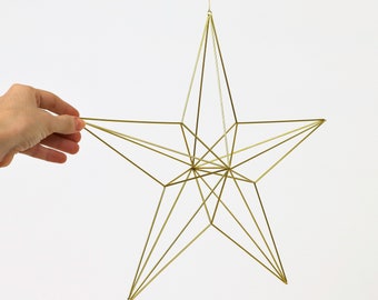 5 Pointed Star Pentagram, 6 Pointed Star, Star of David, Himmeli sacred geometry, platonic solids, Hanger David Star, Christmas Decoration