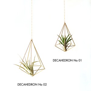 Air plant holder, airplant Himmeli, modern hanging planter, plant hanger, air plant geometric planter, home decor gift, Decahedron 01 image 6