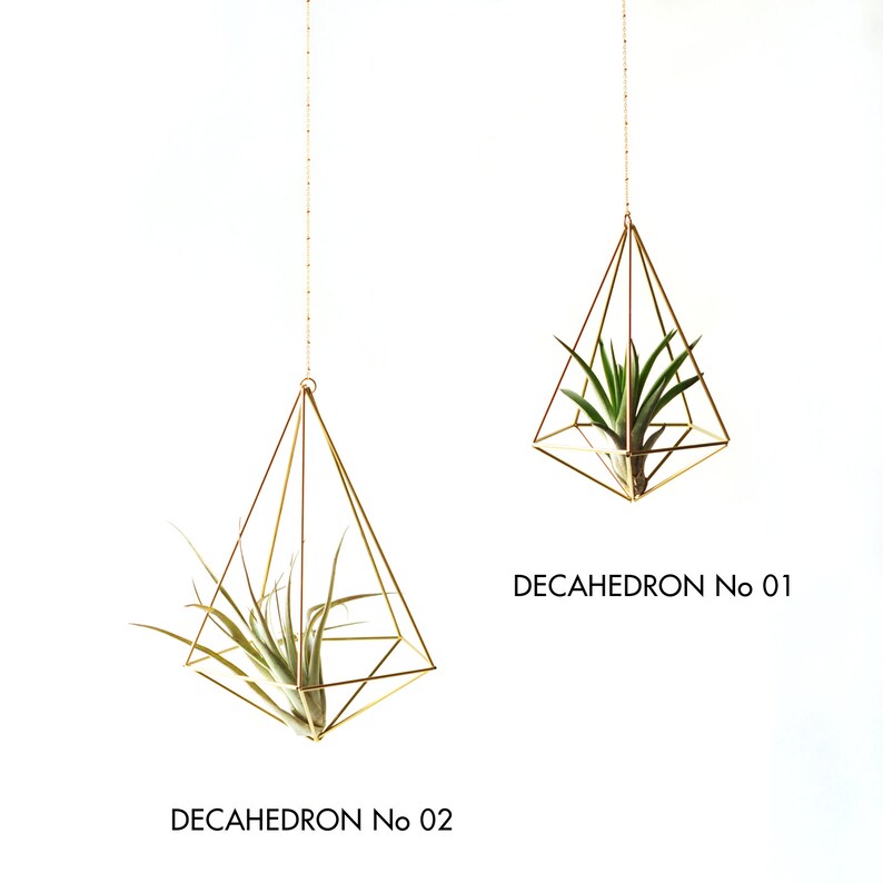 Air plant holder, airplant Himmeli, modern hanging planter, plant hanger, air plant geometric planter, home decor gift, Decahedron 01 image 6