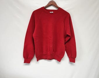 Vintage Lee Sturdy Sweats Blank Sweatshirt Red Made In USA Sweater Small Shirt