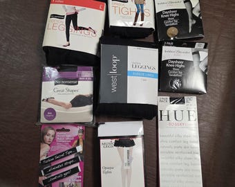Lot Of New Pantyhose Tights Knee High  Fashion Tape Bobbie No Nonsense