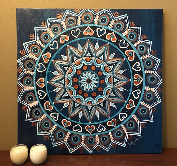 MANDALA Acrylic Painting- Circle Drawing- Zen- Buddhism