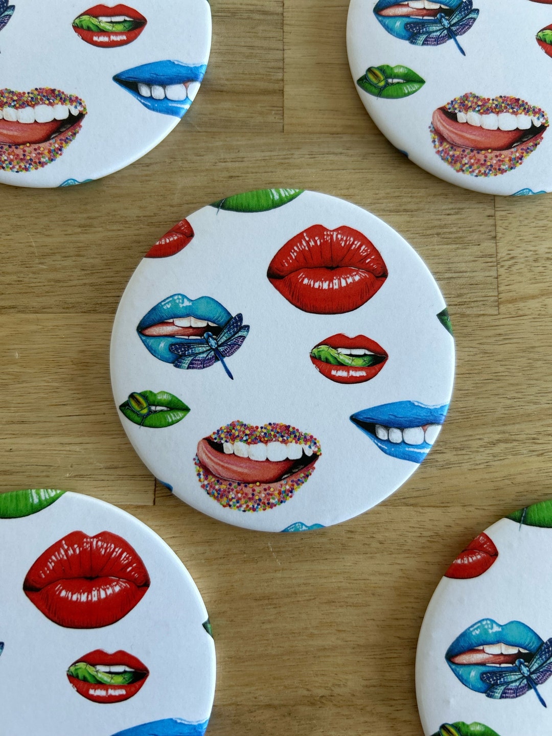 Pocket Mirror Lips 3 Inches - Etsy