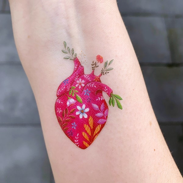 Real heart tattoo - Etsy.de