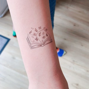 Temporäres Tattoo Buch - 2 Exemplare / Tattoo lesen / Tattoo schwarz weiss / Tattoo Boho / Tattoo Meer
